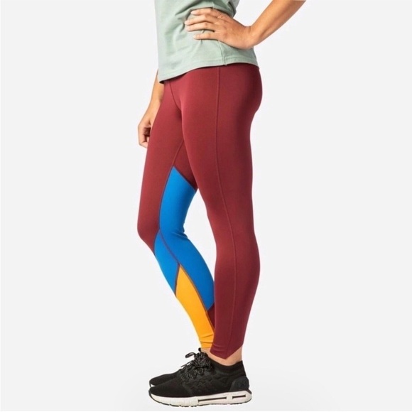cotopaxi Pants - Cotopaxi Women’s Mariposa Colorblock 7/8 Leggings Port Maroon Size Small